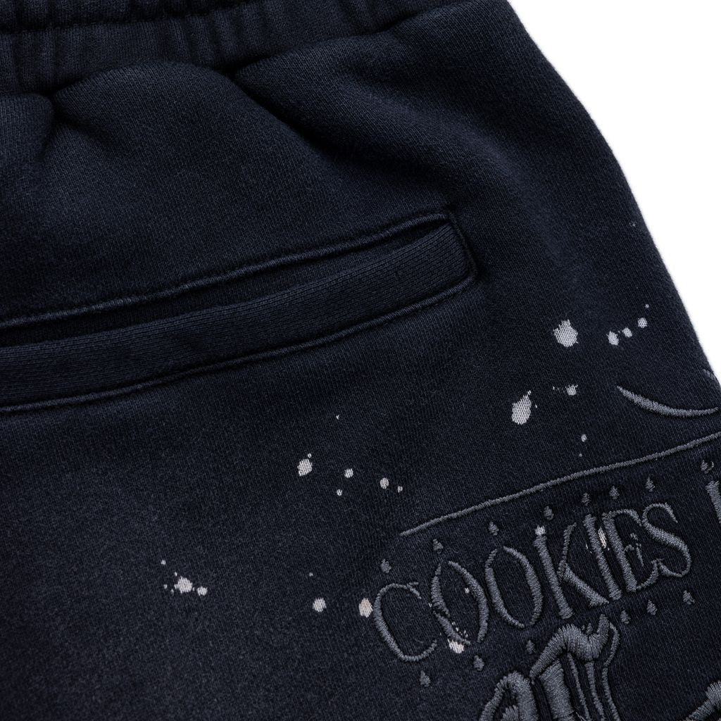 GOLD RUSH DISTRESSED AND SPLATTERED SWEATSHORTS