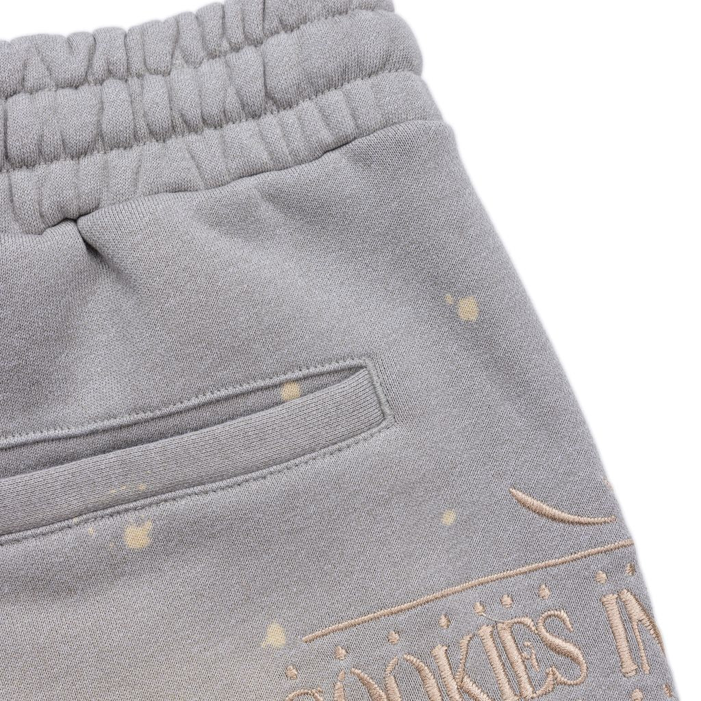 GOLD RUSH DISTRESSED AND SPLATTERED SWEATSHORTS