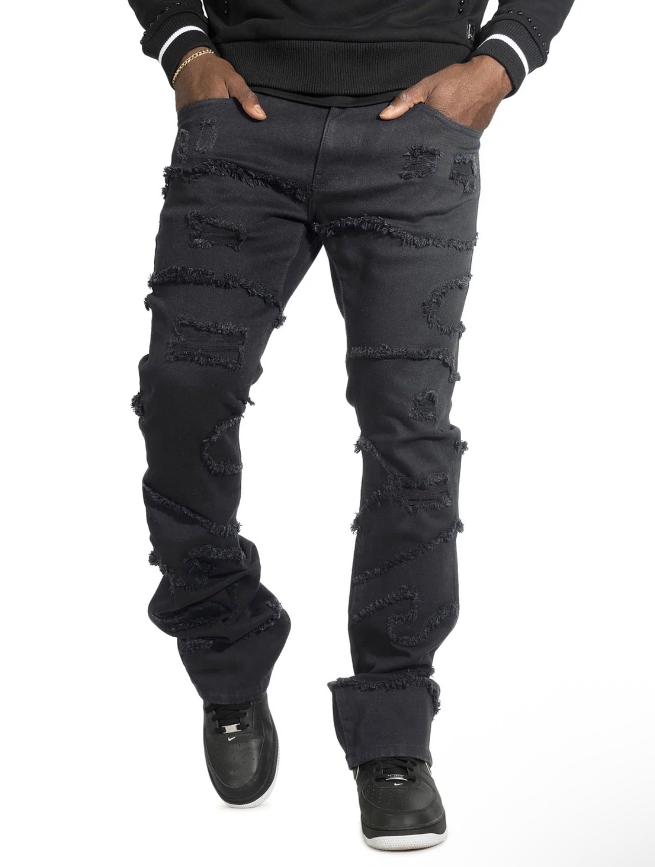 M1984 PASTONI STACKED JEANS - JET BLACK