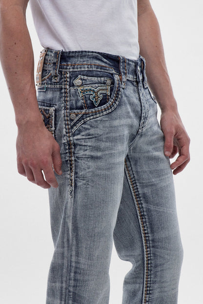 ROCK REVIVAL STRAIGHT JEANS IN LIGHT BLUE