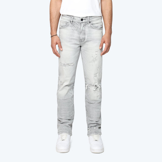 Straight Heavy Whisker Effect Jeans - Rubio Grey