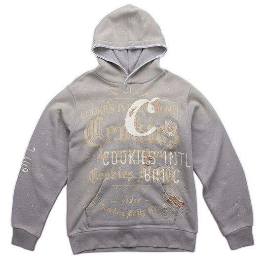 GOLD RUSH DISTRESSED AND SPLATTERED PULLOVER HOODIE