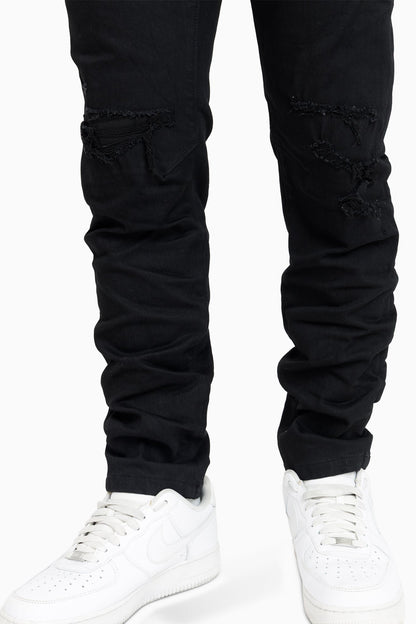 Vintage Washed Jeans - Pit Black