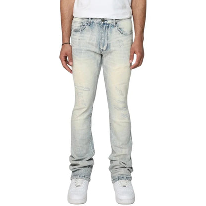 Smoke Rise 'All Rhinestone' Stacked Flare Denim (Anges Blue)