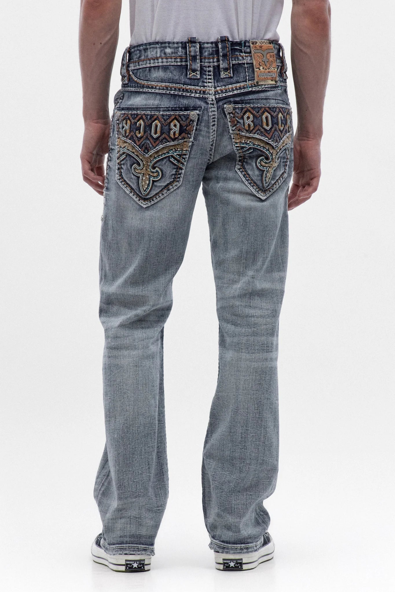 ROCK REVIVAL STRAIGHT JEANS IN LIGHT BLUE