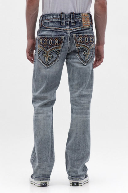 ROCK REVIVAL STRAIGHT JEANS IN LIGHT BLUE