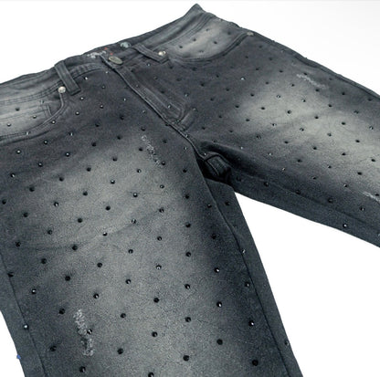 F1746 AMOTO STACKED PANTS - BLACK
