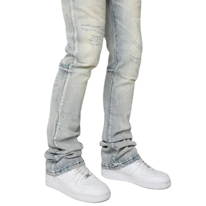 Smoke Rise 'All Rhinestone' Stacked Flare Denim (Anges Blue)