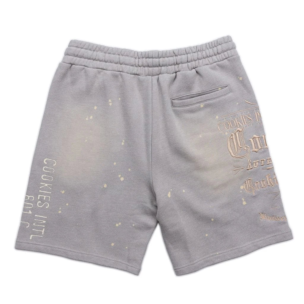 GOLD RUSH DISTRESSED AND SPLATTERED SWEATSHORTS