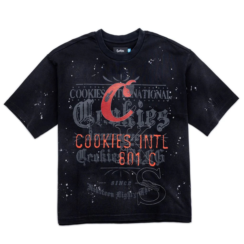 GOLD RUSH DISTRESSED AND SPLATTERED OVERSIZED KNIT