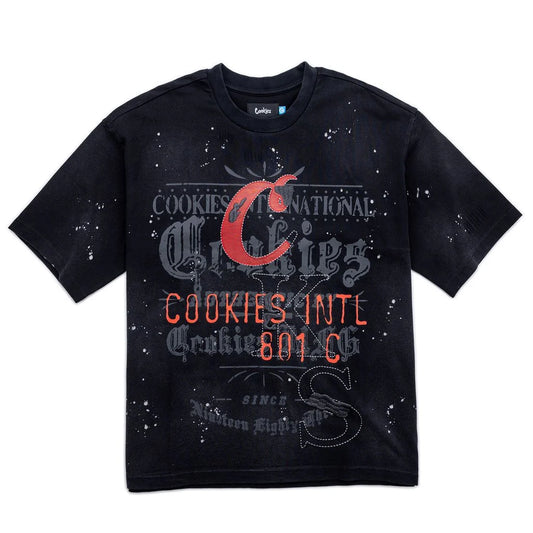 GOLD RUSH DISTRESSED AND SPLATTERED OVERSIZED KNIT