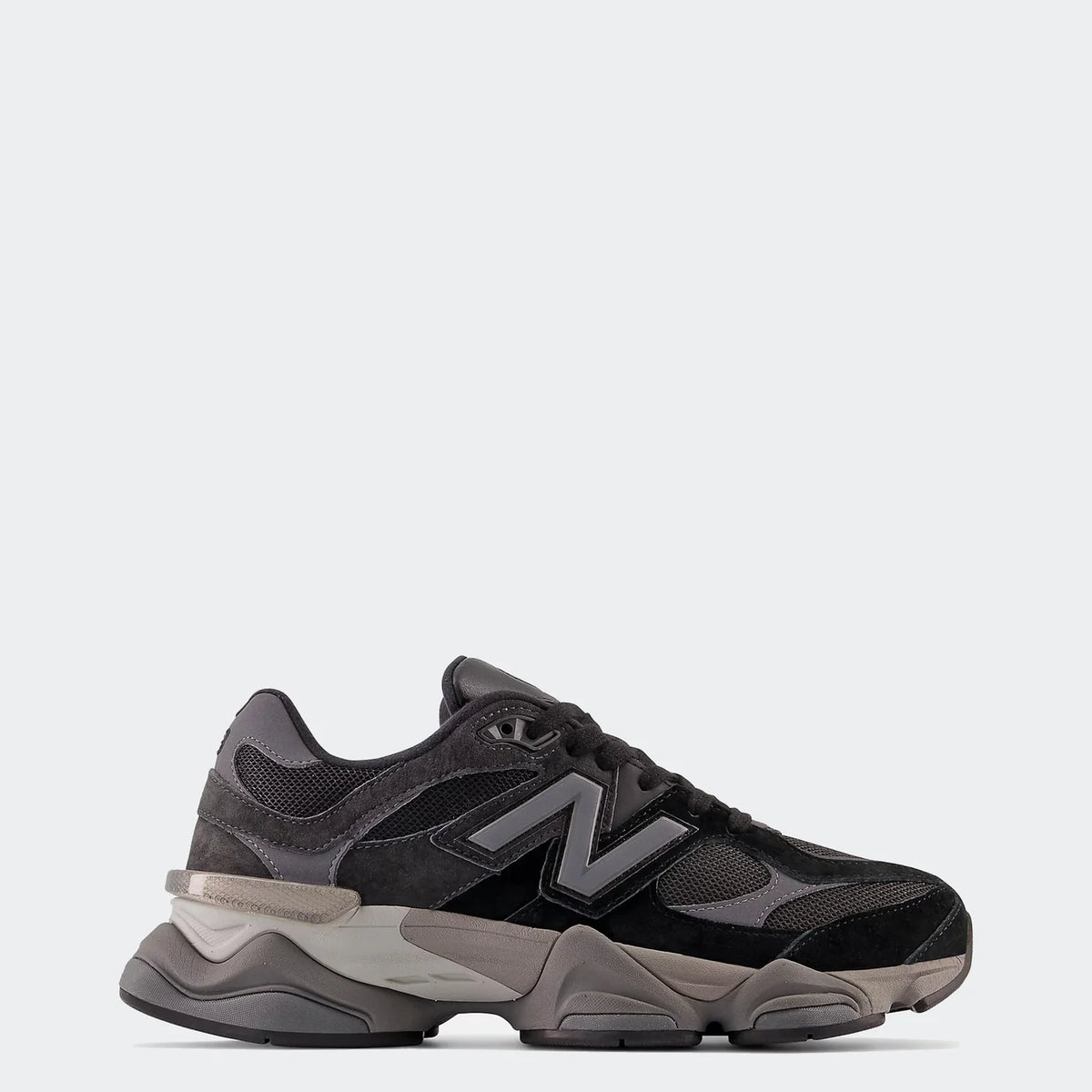 NEW BALANCE 9060 SHOES BLACK WITH CASTLEROCK AND RAIN CLOUD