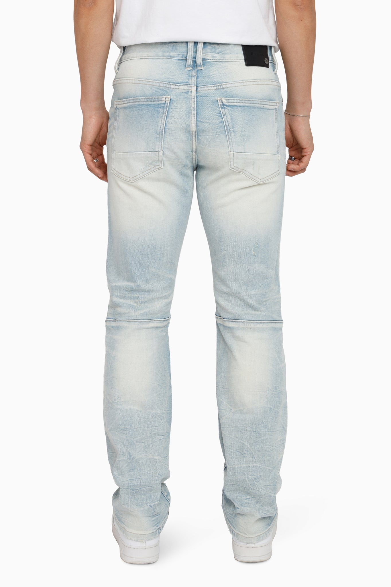 Heavy Whisker Effect Jeans - Lily Blue
