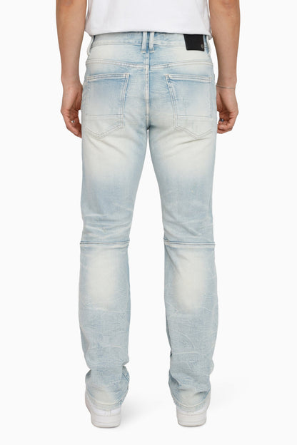 Heavy Whisker Effect Jeans - Lily Blue
