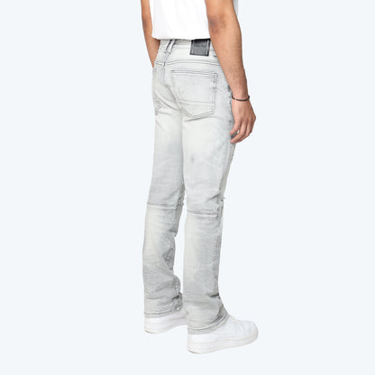 Straight Heavy Whisker Effect Jeans - Rubio Grey
