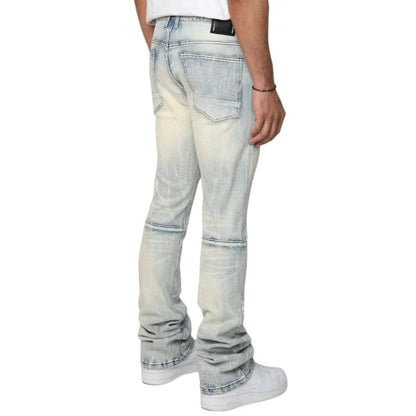Smoke Rise 'All Rhinestone' Stacked Flare Denim (Anges Blue)