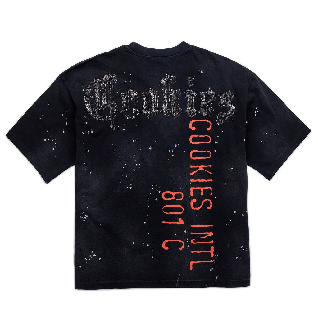 GOLD RUSH DISTRESSED AND SPLATTERED OVERSIZED KNIT