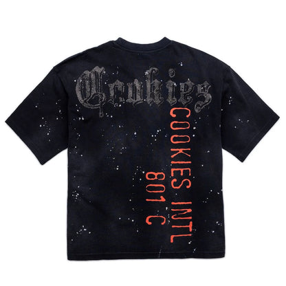 GOLD RUSH DISTRESSED AND SPLATTERED OVERSIZED KNIT