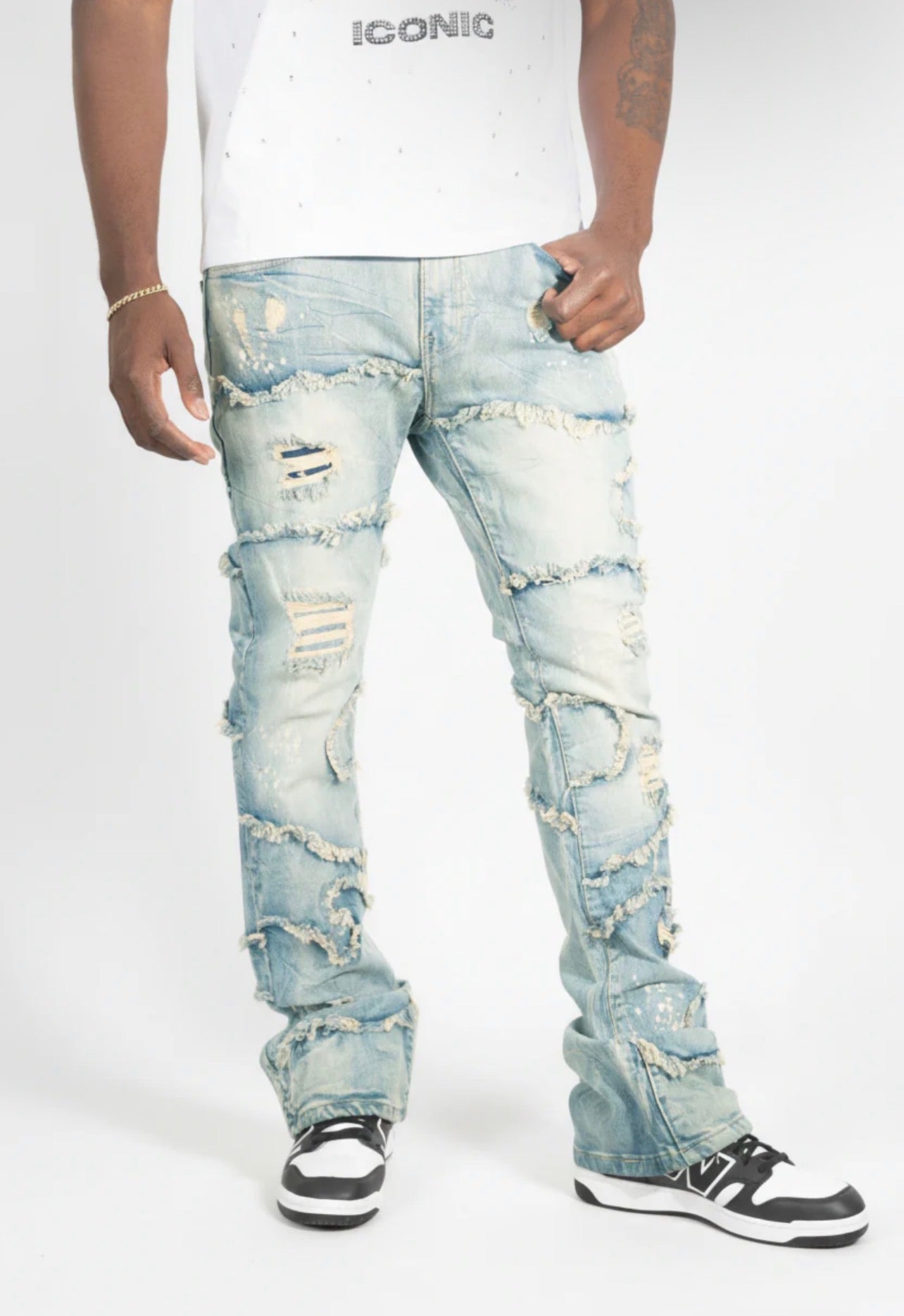 M1984 PASTONI STACKED JEANS - DIRT