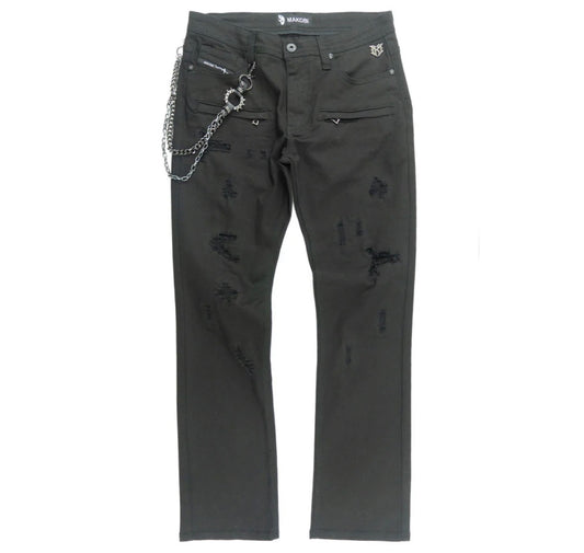 M1763 ADORNI CHAIN PANTS - JET BLACK