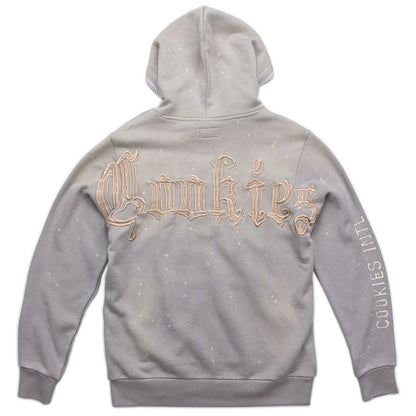 GOLD RUSH DISTRESSED AND SPLATTERED PULLOVER HOODIE
